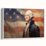 George Washington & USA Flag - Independence Day Wall Art Print