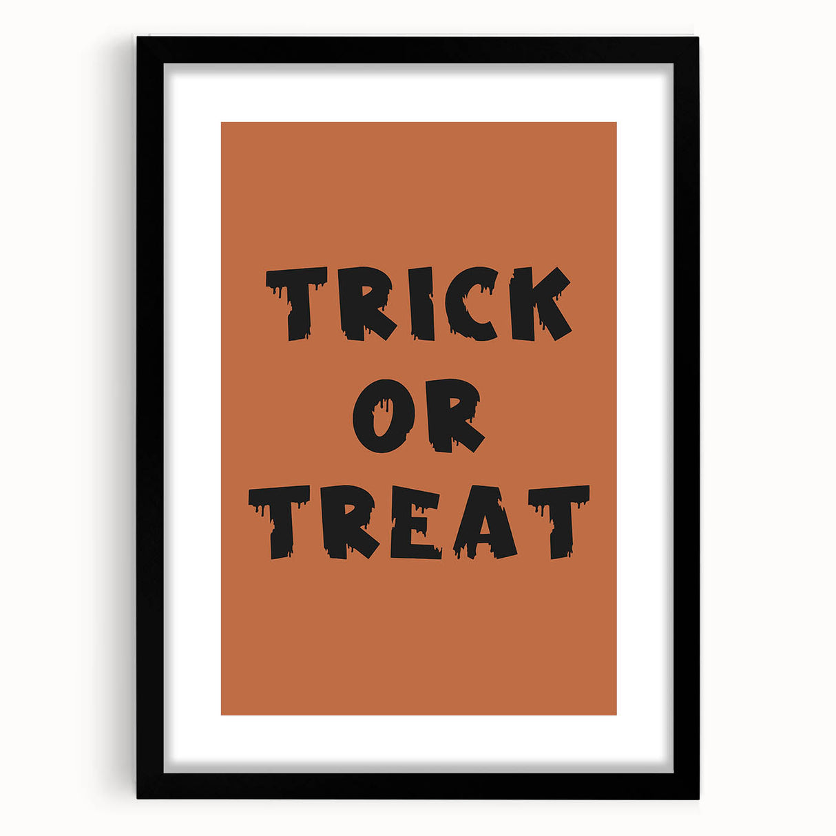 Trick or Treat Halloween Wall Art - Spooky Typography Decor