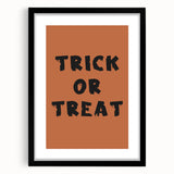 Trick or Treat Halloween Wall Art - Spooky Typography Decor
