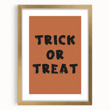 Trick or Treat Halloween Wall Art - Spooky Typography Decor