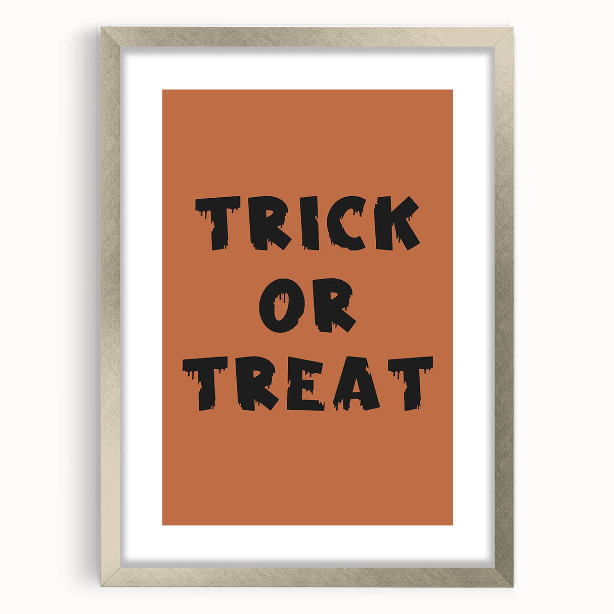 Trick or Treat Halloween Wall Art - Spooky Typography Decor