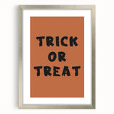 Trick or Treat Halloween Wall Art - Spooky Typography Decor