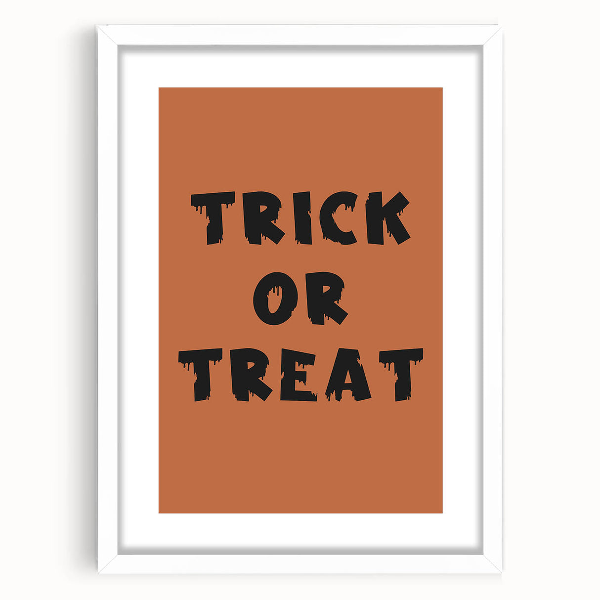 Trick or Treat Halloween Wall Art - Spooky Typography Decor