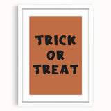Trick or Treat Halloween Wall Art - Spooky Typography Decor