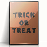 Trick or Treat Halloween Wall Art - Spooky Typography Decor