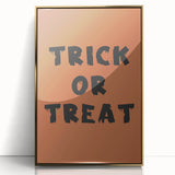 Trick or Treat Halloween Wall Art - Spooky Typography Decor
