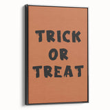 Trick or Treat Halloween Wall Art - Spooky Typography Decor
