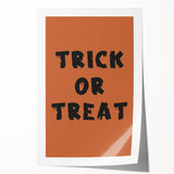 Trick or Treat Halloween Wall Art - Spooky Typography Decor