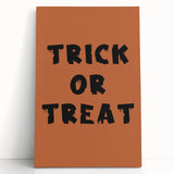 Trick or Treat Halloween Wall Art - Spooky Typography Decor