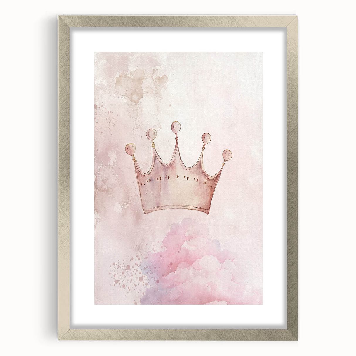 Princess Crown Girls Room Wall Art – Royal Nursery Print