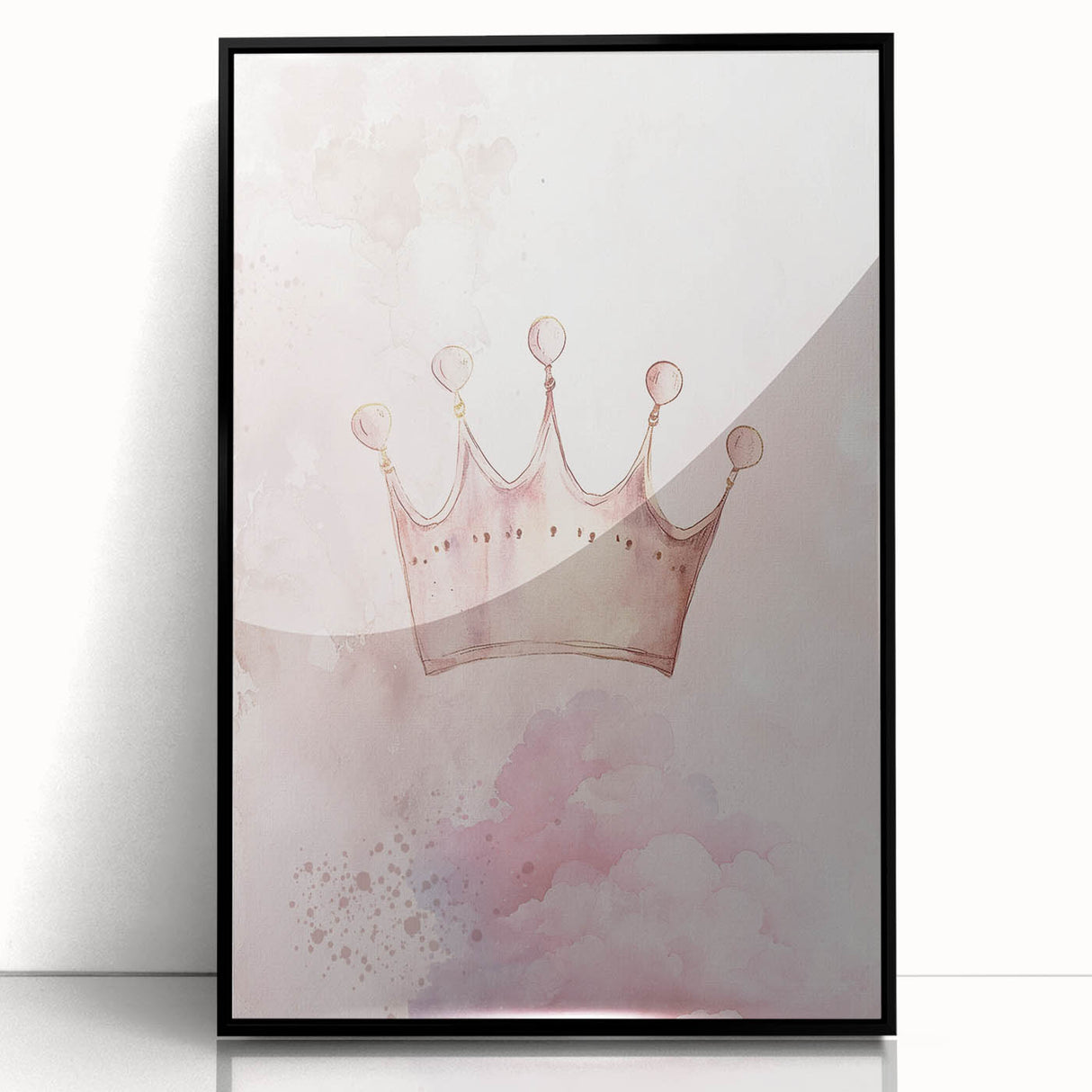 Princess Crown Girls Room Wall Art – Royal Nursery Print