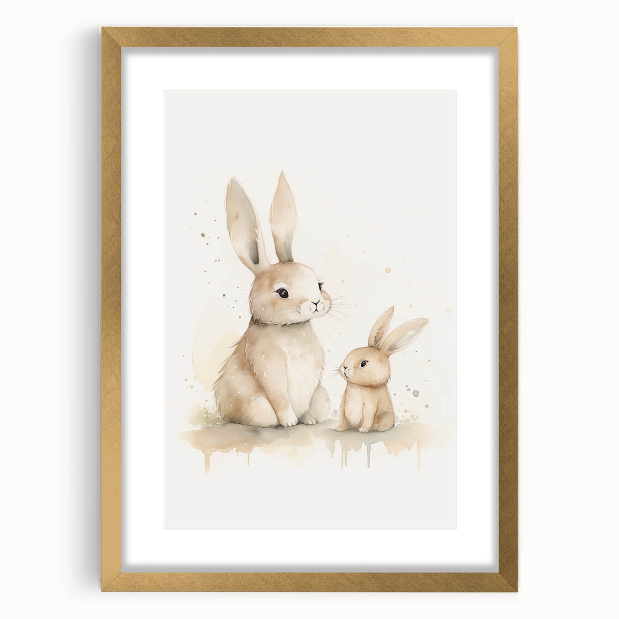 Mother & Baby Bunny Nursery Wall Art – Baby Room Decor Prints