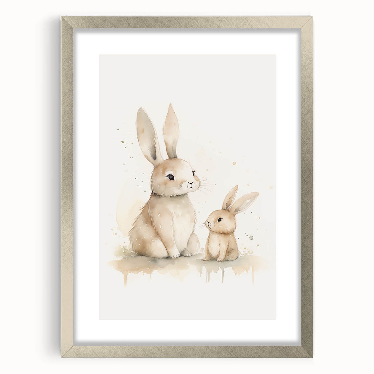 Mother & Baby Bunny Nursery Wall Art – Baby Room Decor Prints