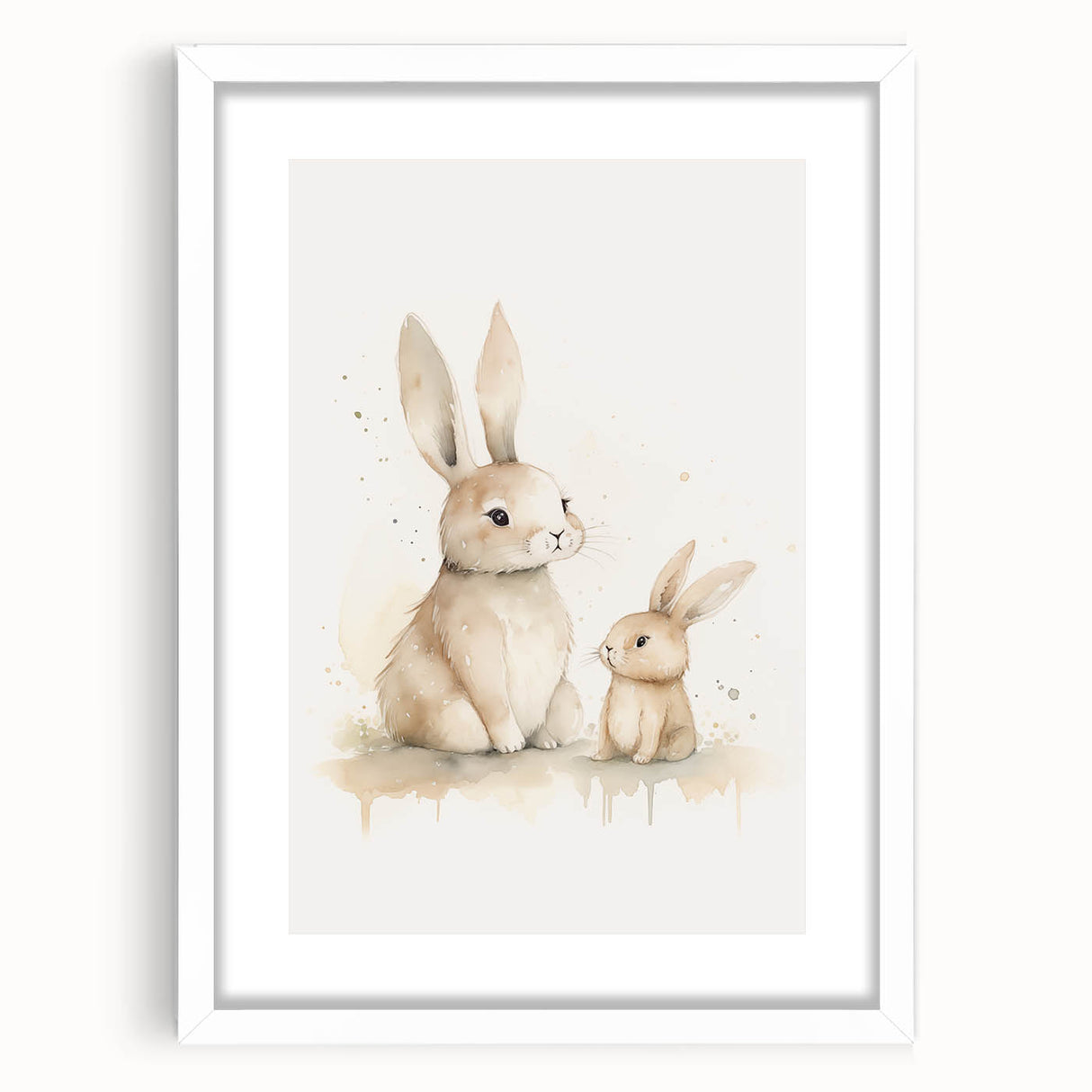 Mother & Baby Bunny Nursery Wall Art – Baby Room Decor Prints