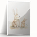 Mother & Baby Bunny Nursery Wall Art – Baby Room Decor Prints
