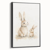 Mother & Baby Bunny Nursery Wall Art – Baby Room Decor Prints