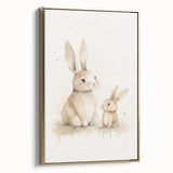 Mother & Baby Bunny Nursery Wall Art – Baby Room Decor Prints