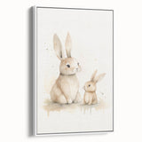 Mother & Baby Bunny Nursery Wall Art – Baby Room Decor Prints