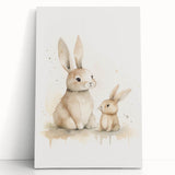 Mother & Baby Bunny Nursery Wall Art – Baby Room Decor Prints