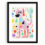 Playful Dog Kids Room Wall Art – Framed Art for Children's Rooms