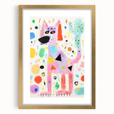 Playful Dog Kids Room Wall Art – Framed Art for Children's Rooms