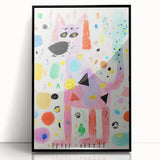 Playful Dog Kids Room Wall Art – Framed Art for Children's Rooms