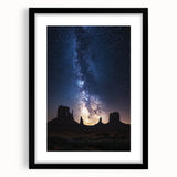 Desert landscape framed art print in a sleek black mat with a modern design, showcasing vibrant colors and intricate details, perfect for home decor.