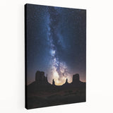 Desert landscape stretched canvas artwork showcasing vibrant orange and yellow hues, depicting rolling dunes and a serene sunset, perfect for home decor.