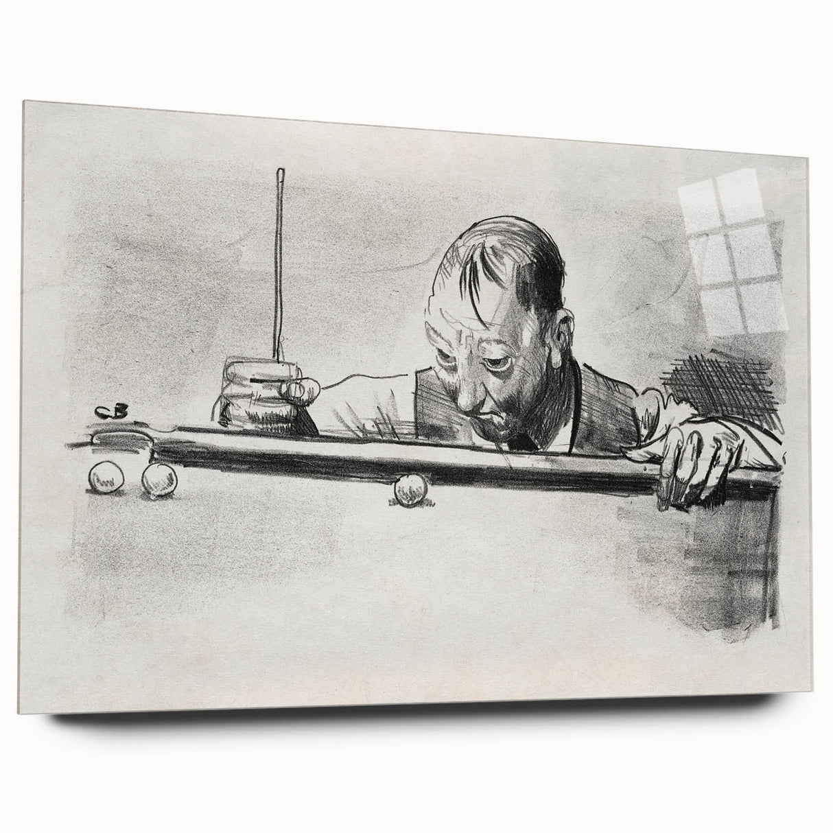 Expressive Sketch of Pool Player - Modern Art Print by George Bellows