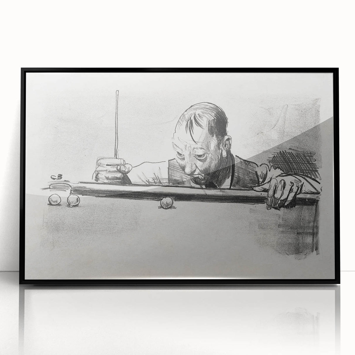 Expressive Sketch of Pool Player - Modern Art Print by George Bellows