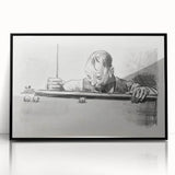 Expressive Sketch of Pool Player - Modern Art Print by George Bellows