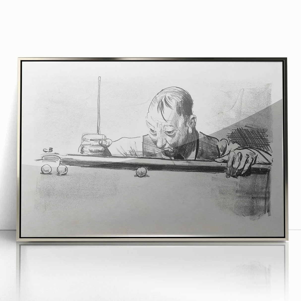 Expressive Sketch of Pool Player - Modern Art Print by George Bellows