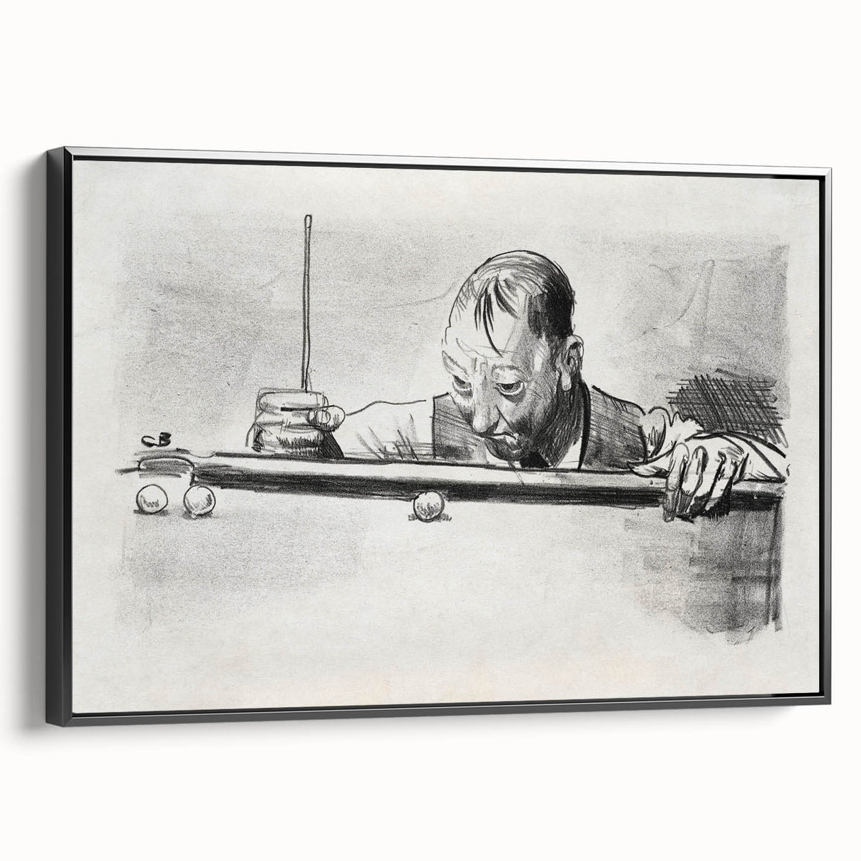 Expressive Sketch of Pool Player - Modern Art Print by George Bellows