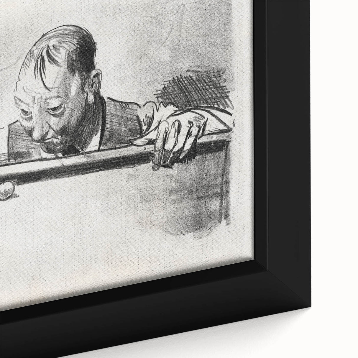 Expressive Sketch of Pool Player - Modern Art Print by George Bellows