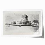 Expressive Sketch of Pool Player - Modern Art Print by George Bellows