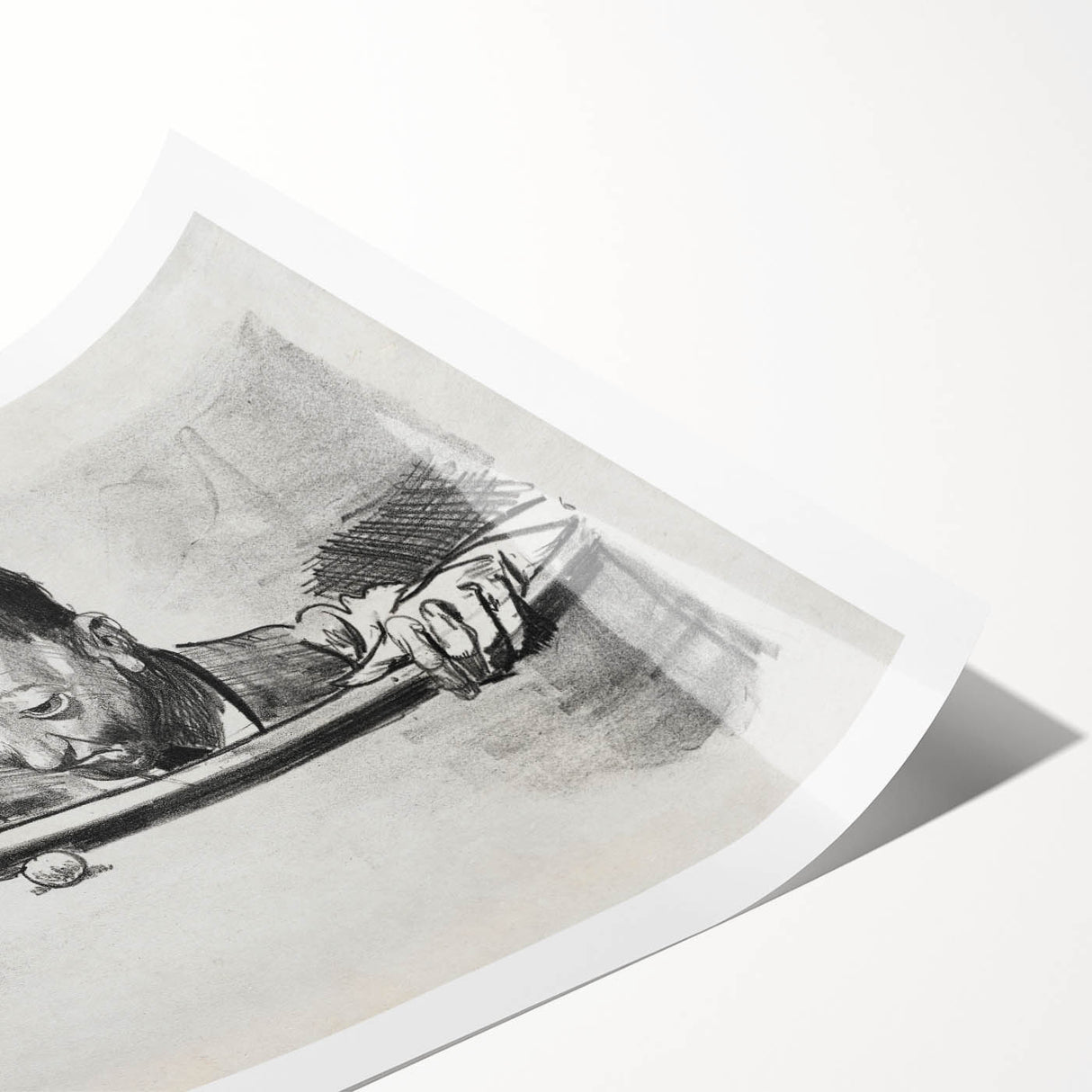Expressive Sketch of Pool Player - Modern Art Print by George Bellows