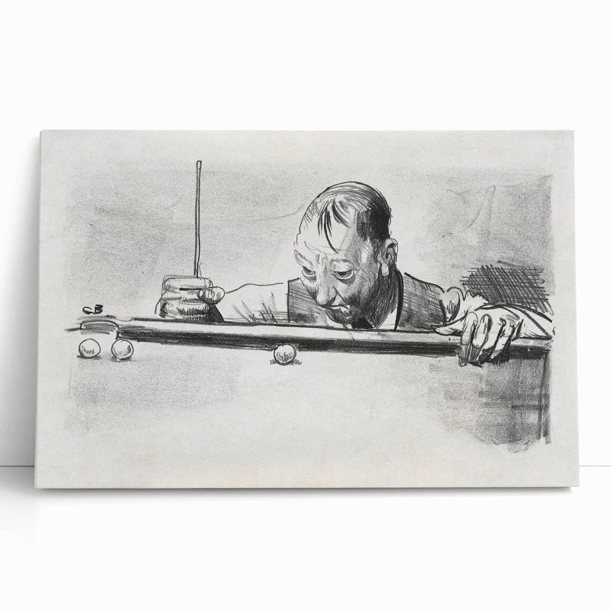 Expressive Sketch of Pool Player - Modern Art Print by George Bellows