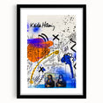Colorful Pop Art Wall Art - Blue, Orange, and Black Canvas Print