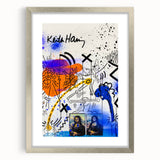 Colorful Pop Art Wall Art - Blue, Orange, and Black Canvas Print