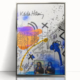 Colorful Pop Art Wall Art - Blue, Orange, and Black Canvas Print