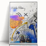 Colorful Pop Art Wall Art - Blue, Orange, and Black Canvas Print