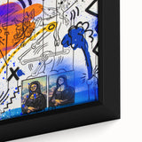 Colorful Pop Art Wall Art - Blue, Orange, and Black Canvas Print