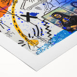 Colorful Pop Art Wall Art - Blue, Orange, and Black Canvas Print