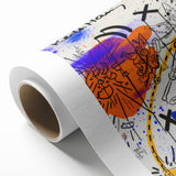 Colorful Pop Art Wall Art - Blue, Orange, and Black Canvas Print