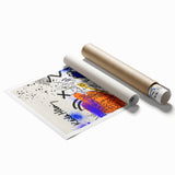 Colorful Pop Art Wall Art - Blue, Orange, and Black Canvas Print