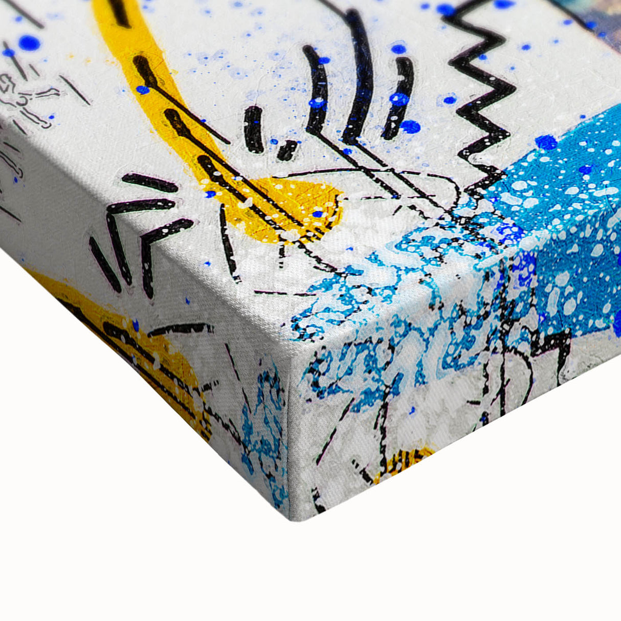 Colorful Pop Art Wall Art - Blue, Orange, and Black Canvas Print