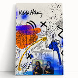 Colorful Pop Art Wall Art - Blue, Orange, and Black Canvas Print