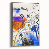 Colorful Pop Art Wall Art - Blue, Orange, and Black Canvas Print