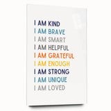 I Am Affirmation Typography Art – Motivational Wall Decor
