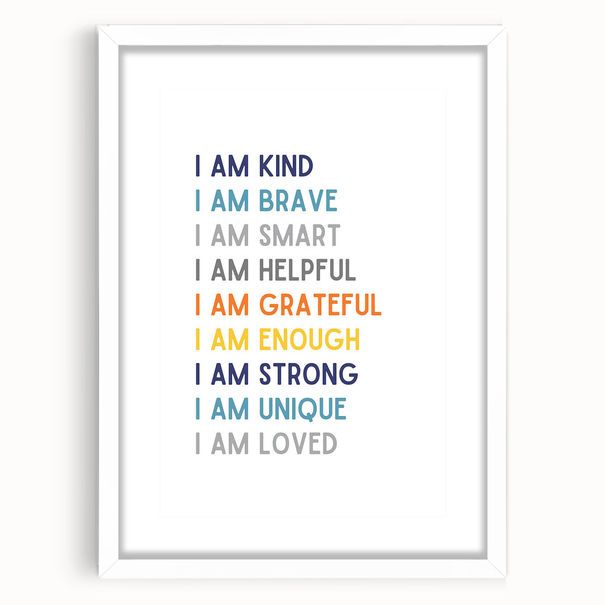 I Am Affirmation Typography Art – Motivational Wall Decor